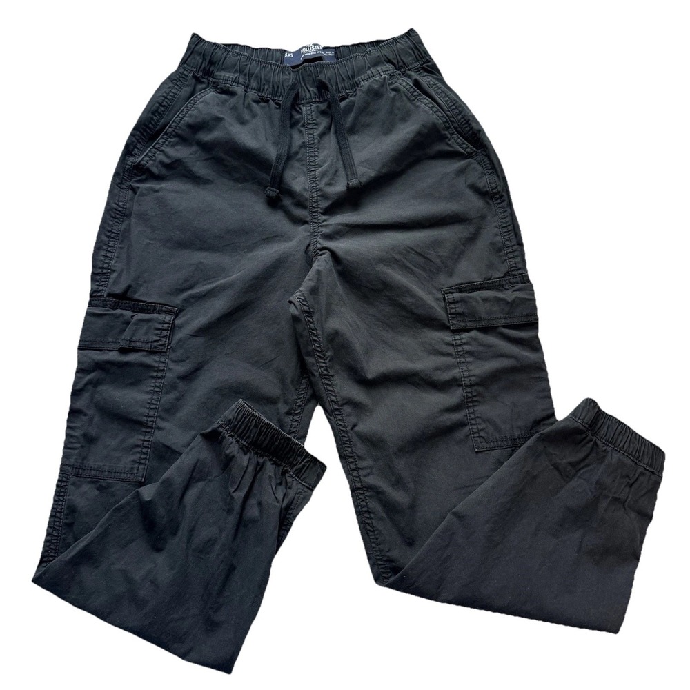 Hollister Ultra High-Rise Jogger Pants Black Cargo XXS Drawstring Gorpcore